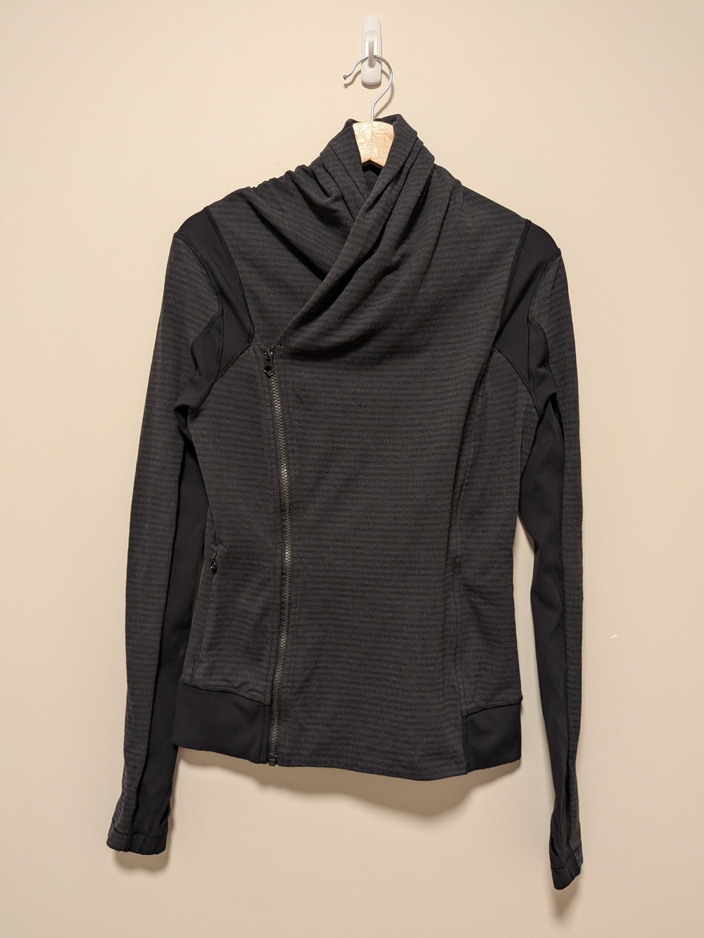 Lululemon Asymmetrical Zip Charcoal Gray Sweater Jacket